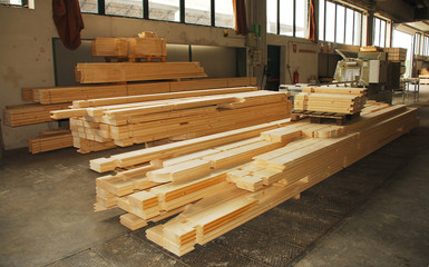 Wooden Prefabricated House Pieces in Factory