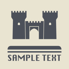 Castle icon or sign, vector illustration