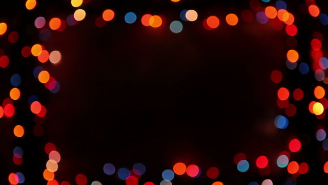 Blinking frame with bokeh lights, HD 1080p, loop
