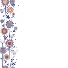 vector background with decorative flowers on the edge