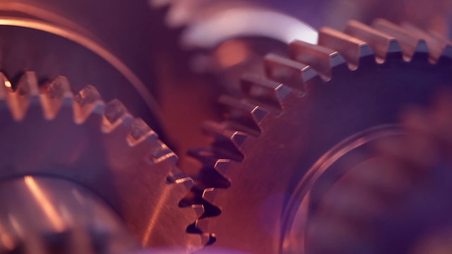 Gears with cogs in action. HD 1080p, Loop.