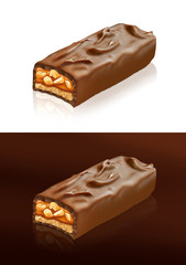 Closeup of chocolate bar with clipping path