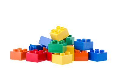 Naklejka premium Plastic building blocks