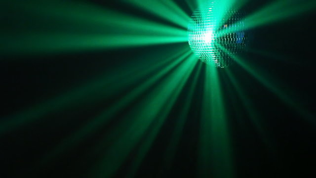 Rotating disco ball with multicolor blinking effect, loop-ready