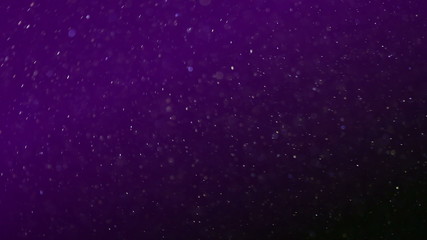 Flying dust particles abstract purple background, HD 1080p