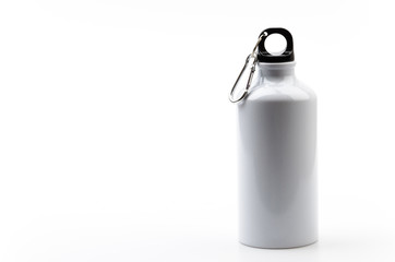 Stainless bottle water isolated white background
