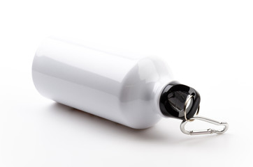 Stainless bottle water isolated white background