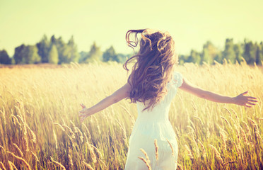 Beautiful Teenage Girl Outdoors Enjoying Nature