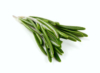 twigs of rosemary isolated on white