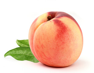 peach with leafs