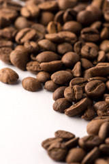 Roasted brown coffee beans