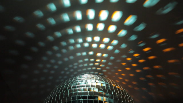 Disco ball with reflection on the wall, HD 1080i.