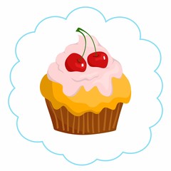 beautiful sweet cake on white background - vector illustration