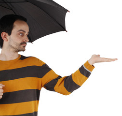 Man with umbrella