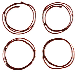 Collection of chocolate syrup drip, frame.