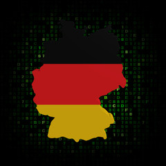 Germany map flag on hex code illustration
