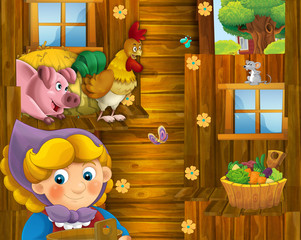 On the farm - the happy illustration for the children