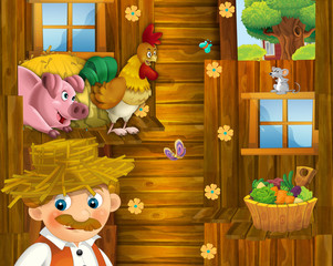 On the farm - the happy illustration for the children