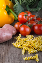 Fresh Organic Vegetable on wooden table