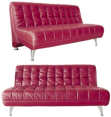 modern red leather sofa