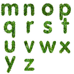 Letters made of green grass isolated