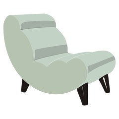 chair of unusual design on wooden legs