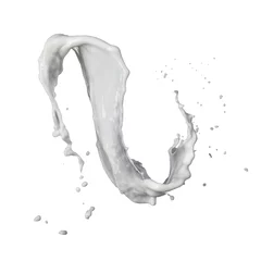 Cercles muraux Milk-shake milk splash isolated on white