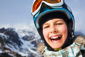 Happy young skier