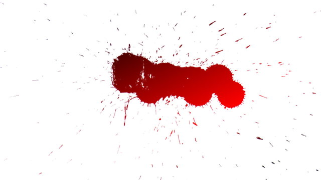 dripping red drops of blood isolated on white background