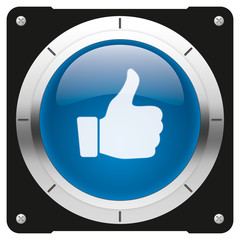 Like - modern glossy blue icon or button