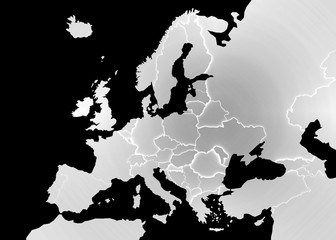 3D Europakarte grau / schwarz © Benjamin ['O°] Zweig