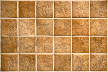 Beige mosaic ceramic tiles for wall or floor.