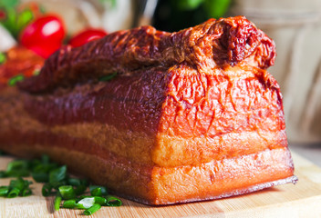 smoked meat and green onion