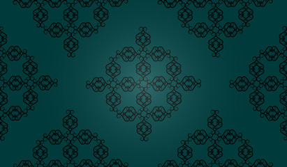 Vector green floral seamless pattern