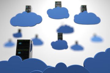 Cloud Servers Creative Concept
