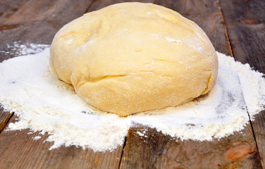 dough on a wooden table