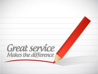 great service makes the difference message
