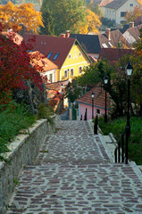 Fototapeta na wymiar Stone steps in Veszprém, Hungary