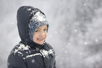 Happy Child in Wintertime