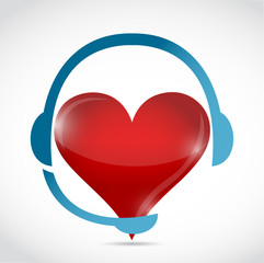 headphones and heart. illustration design