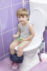 Baby on the Toilet