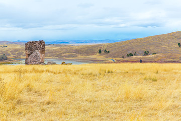 Funerary towers in Sillustani, Peru,South America