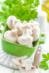 Raw mushrooms