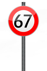Verkehrszeichen 67 km/h