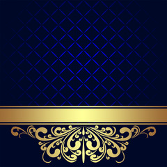 Navy blue Background decorated the golden royal Border.