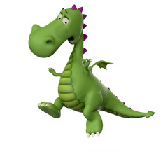 green baby dinosaur crazy jump