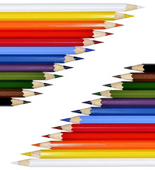 Colour pencils isolated on white background
