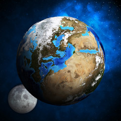 Earth planet and moon