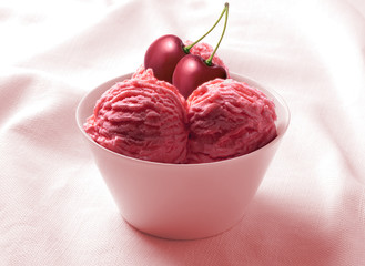 Ice Cream Cherry in the ceramic cup