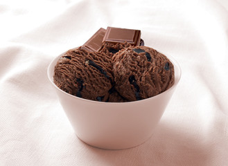 Ice Cream Chocolate in the ceramic cup